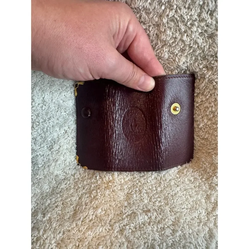 Vintage Cartier Must De Cartier Burgundy Leather Ring Key Case